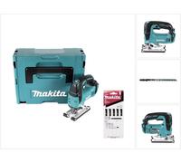 Makita DJV 182 ZJ Sierra caladora a batería 18 V en Makpac 2 + Juego de hojas de sierra 5 unidades - Sin batería, sin cargador incluidos