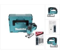 Makita DJV 182 ZJ Sierra caladora a batería 18 V en Makpac 2 + Juego de hojas de sierra - Sin batería, sin cargador incluidos