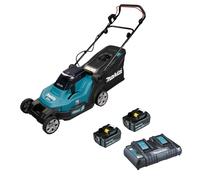 Cortacésped de batería makita dlm432ct2 36v 43 cm ancho de corte 35 de autonomía con cargador y batería incluido