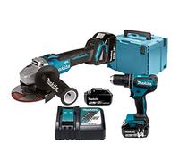Makita DLX2334J - Kit combinado de batería de 18 V (DHP485Z + DGA504Z)