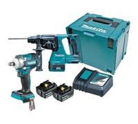 Makita DLX2372TJ 18V Li-ion LXT Kit combinado sin escobillas de 2 piezas completo con 2 pilas de 5,0 Ah y cargador suministrado en una funda Makpac