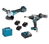 Makita DLX2435TJ Amoladora Taladro Destornillador Percusión Batería 18V 3x5Ah Makpac