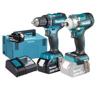 Makita DLX2452TJ - Juego de baterías (18 V, DDF485 + DTW300, 5,0 Ah, 2 baterías y cargador)