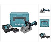 Makita DPJ 180 RF1J 18 V Ranuradora sin cable 18 V 100 mm + 1x Batería 3.0 Ah + Cargador + Makpac