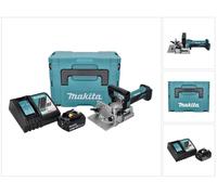 Makita DPJ 180 RG1J 18 V 100 mm Ranuradora sin cable + 1x 6.0 Ah Batería + Cargador + Makpac