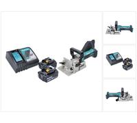 Makita DPJ 180 RT Ranuradora sin cable 18 V 100 mm + 2x Batería 5.0 Ah + Cargador