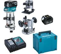 Makita DRT50RTJX2: Router manual inalámbrico de 18V con batería de iones de litio
