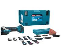 Makita DTM52ZJX2 Starlock Max sin escobillas 18V Herramienta multifunción sin cable + Makpac Set + Juego de accesorios, 43 pzs. - sin batería, sin cargador