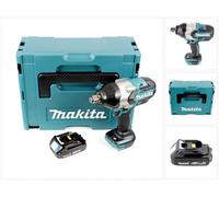 Makita DTW 1001 Y1J Llave de impacto a batería 18 V en Makpac 2 + 1x Batería BL 1815 N 1,5 Ah ( Sin cargador )