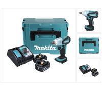 Makita DTW 251 RFJ Llave de impacto inalámbrica 18 V en Makpac 2 + 2x Batería BL 1830 + Cargador DC 18 RC