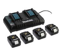 Makita Energy Kit 198091-4 con 4 Baterías BL1860B y Cargador Dual DC18RD