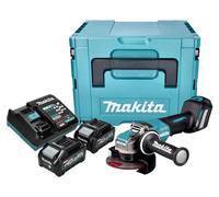 Makita GA 044 GM201 Amoladora angular sin cable 40 V máx. 125 mm X-LOCK Brushless + 2x batería 4.0 Ah + cargador + Makpac