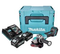 Makita GA 047 GM201 Amoladora angular sin cable 40 V máx. 125 mm X-LOCK Brushless + 2x batería recargable 4,0 Ah + cargador + Makpac