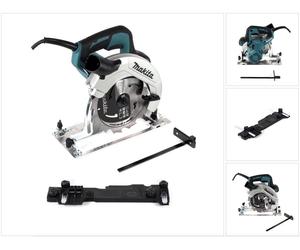 Makita HS 7611 Sierra circular 1600 W / 190 mm + Hoja de sierra MForce de 190 mm + Adaptador para carril guía C