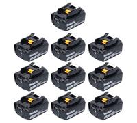 Makita Juego de baterías 10x BL 1830 B 18 V 3,0 Ah / 3000 mAh Li-Ion ( 10x 197599-5 ) con pantalla LED - original, no copias