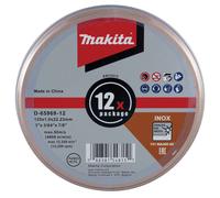 Makita - Juego de discos de corte para acero inoxidable 125x22,23 mm, 12 unidades D-65969-12