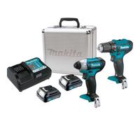 Makita Combopack CLX224X – Taladro DF33D y destornil – 12 V (2 x 1,5 Ah)