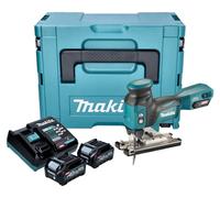 Makita JV 001 GD201 Sierra de calar sin cable 40 V máx. 135 mm sin escobillas + 2x batería 2,5 Ah + cargador + Makpac