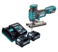 Makita JV 001 GD201 Sierra de calar sin cable 40 V máx. 135 mm sin escobillas + 2x batería recargable 2,5 Ah + cargador