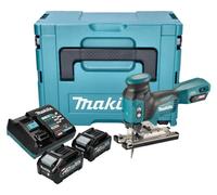 Makita JV 001 GM201 Sierra de calar sin cable 40 V máx. 135 mm sin escobillas + 2x batería 4,0 Ah + cargador + Makpac