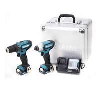 Makita Kit Combinado Inalámbrico - Velocidad Máxima 2600 Rpm - Perforación Madera 2.1 Cm - Perforación Acero 1 Cm - Torca Máxima 110 Nm