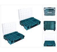 Makita MAKPAC 1 juego organizador 2x maletín para piezas pequeñas 395 x 295 x 110 mm ( 2x 191X80-2 ) con 13x cajas de cartón
