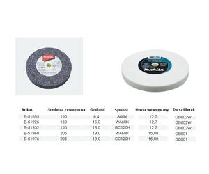 Makita piedra para afilar gc120h 205 x 19 x 15,88 mm, herramienta prof