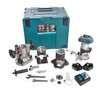 Makita - Placa de placa, diámetro de 8 mm, 1 batería BL1850 + 1 cargador + 1 estuche MAK PAC -DRT50RTJX3