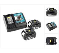 Makita Power Set 18 V Li-Ion: 2x Baterías BL1850B 5,0Ah + Cargador DC18RC ( 197570-9 )