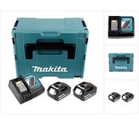 Makita Power Source Kit Li 18 V con 2 pilas BL1860B de 6,0 Ah + cargador DC18RC (199480-6) + Makpac