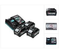 Makita Power Source Kit 40 V máx. con 3x BL 4040 batería 4.0 Ah XGT ( 3x 191B26-6 ) + DC 40 RA cargador rápido XGT LXT ( 191E07-8 )