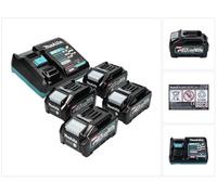Makita Power Source Kit 40 V máx. con 4x BL 4040 batería 4,0 Ah XGT ( 4x 191B26-6 ) + DC 40 RA cargador rápido XGT LXT ( 191E07-8 )