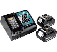 Makita Power Source Kit Li 18 V con 2 baterías BL1860B de 6,0 Ah + Cargador DC18RC (199480-6)