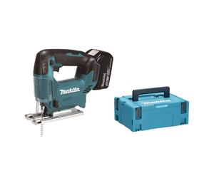 Makita - Sierra de calar a batería de 18 V, 2 baterías de iones de litio de 3,0 Ah, cargador DJV186SFJ