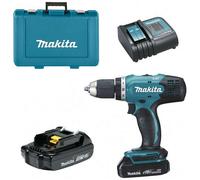 Makita - Taladro atornillador AKU 18V, 2x batería 1,5 Ah Li-Ion, cargador DDF453SYE