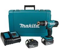 Makita - Taladro atornillador AKU de 18 V con atornillador de impacto, 2 baterías 3,0 Ah LXT, cargador DHP453SFE
