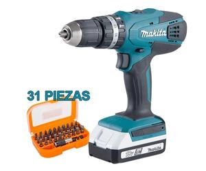 MAKITA - Taladro Combinado MAKITA HP488D001 18V 42Nm 1,5Ah + Regalo Juego Puntas + Adaptador