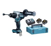Makita - Taladro percutor inalámbrico 18V, 2 baterías 5,0 Li-Ion, cargador DHP492RTJ