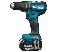 Makita - Taladro percutor inalámbrico de 18V, 2x batería Li-ion LXT 3,0 Ah, cargador DHP485SFJ