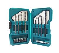 Makita Taladro Y Screwdriver Set de Brocas 17 Piezas Madera Metal Mampostería