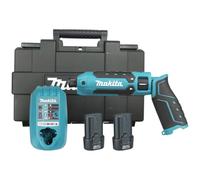 Makita TD023DSE - Destornillador de impacto inalámbrico de 7,2 V, 25 Nm con 2 baterías de 1,5 Ah, cargador y funda de transporte