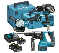 Makita zestaw combo 18v dlx3202tj (dhp492, dga506, dhr243) 3x5,0ah 2xm