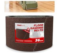 Makiwork 10 bandas de lija de 750 x 200 mm, óxido de aluminio K36 para lijadora de parqué, compatible con Bona Scorpion & Lagler Hummel, abrasivo profesional para madera dura y parquet