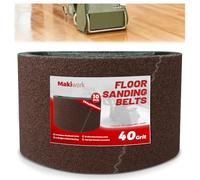 Makiwork 10 bandas de lija de 750 x 200 mm, óxido de aluminio K40 para lijadora de parqué, compatible con Bona Scorpion & Lagler Hummel, abrasivo profesional para madera dura y parquet