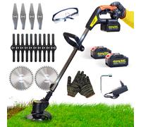 MAKTUL Desbrozadora Batería Eléctrica 8000mAh (2 Baterías 4000mAh 20V) Potente 18.000 RPM, Cortabordes Multifunción 3 en 1 Arbustos Césped, Cortacesped Eléctrico Ajustable para Jardin con Accesorios