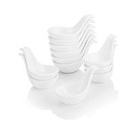 MALACASA 12 Piezas Juego de Vajilla (9,5 x 5,2 cm, 20ml) Cuenco de Postre Porcelana Snack Aperitivo Cuencos Salsa, Series Ramekin.Dish