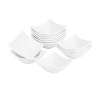 MALACASA Cuencos Mini Tazones de Postre Porcelana(7,7 x 7,7 x 3,2 cm, 60ml), 12 piezas Cuencos de Fuente Snack Aperitivo para Aperitivos y Salsa, Snack, Series Ramekin.Dish
