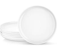 MALACASA, juego de 6 platos llanos de la serie REG, 26,7 cm, color crema blanco, porcelana de alta calidad, apto para lavavajillas y microondas