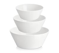 MALACASA Juego de Cuencos de Porcelana, 3 Piezas (3.1 L, 1.8 L, 1 L) Cuencos de Servicio para Cereales, Sopa, Ensalada, Fruta y Ramen, Serie Regular