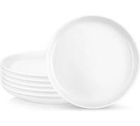 MALACASA, juego de platos hondos (6 unidades), 21,5 cm, porcelana color crema, apto para lavavajillas y microondas, versátil, ideal para servir pasta